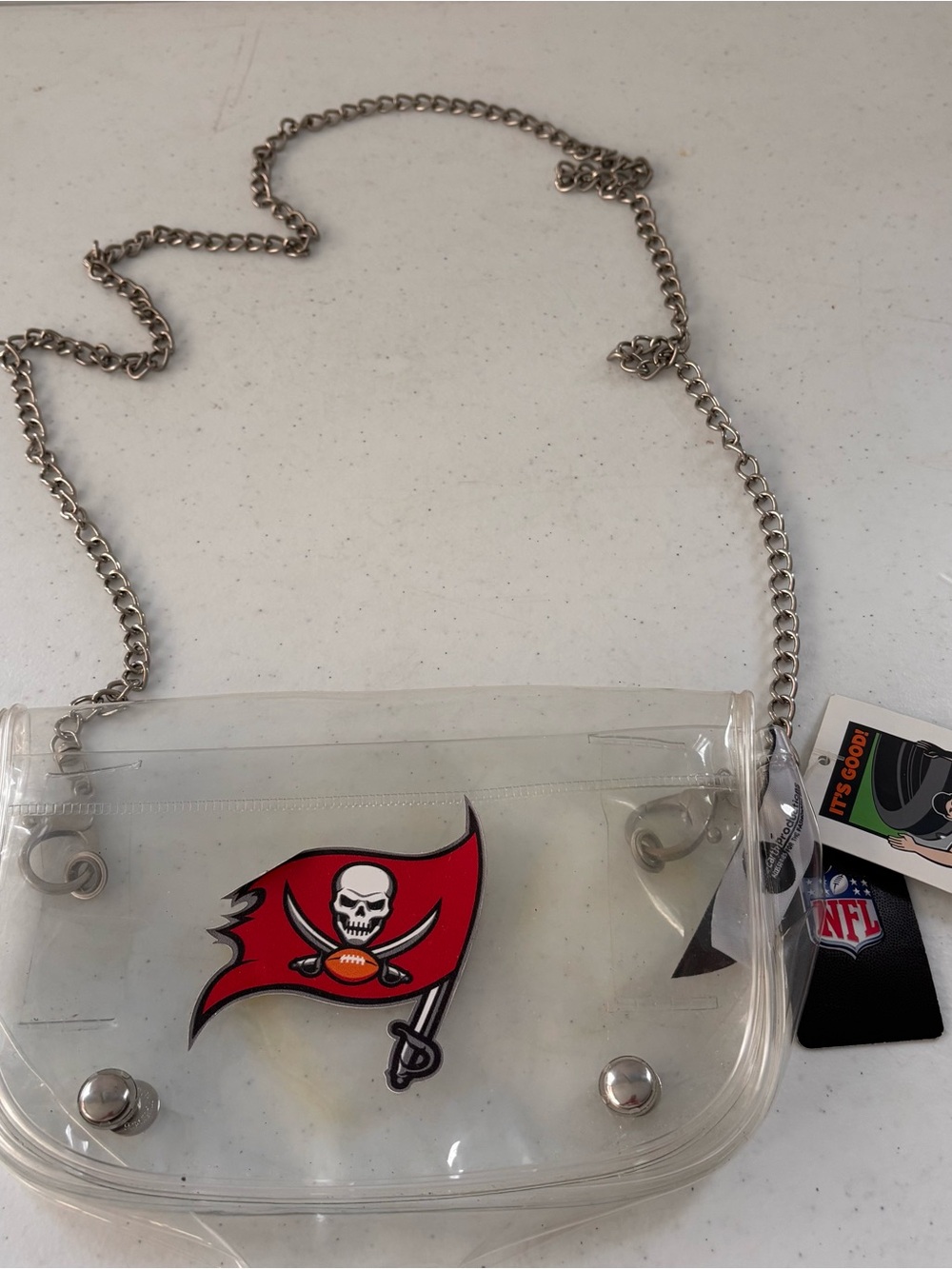Tampa Bay Buccaneers NFL Clear "Staduim Approved " Envelope Crossbody Purse NWT